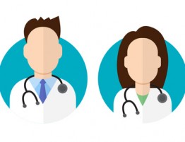 Doctor icon flat style male and female